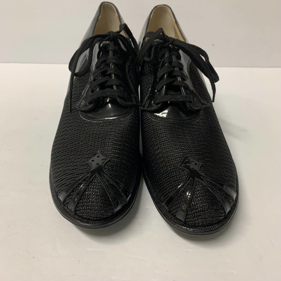 Therapeutic Vintage c. 1940's? Black Granny Oxfords Women's Size 8.5 AAAA NWOB
